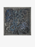 Billie Snakes Scarf - Square scarf in mixed silk with snake print.