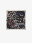 Debbie 85 Snakes Scarf - Square scarf in mixed silk with snake print.