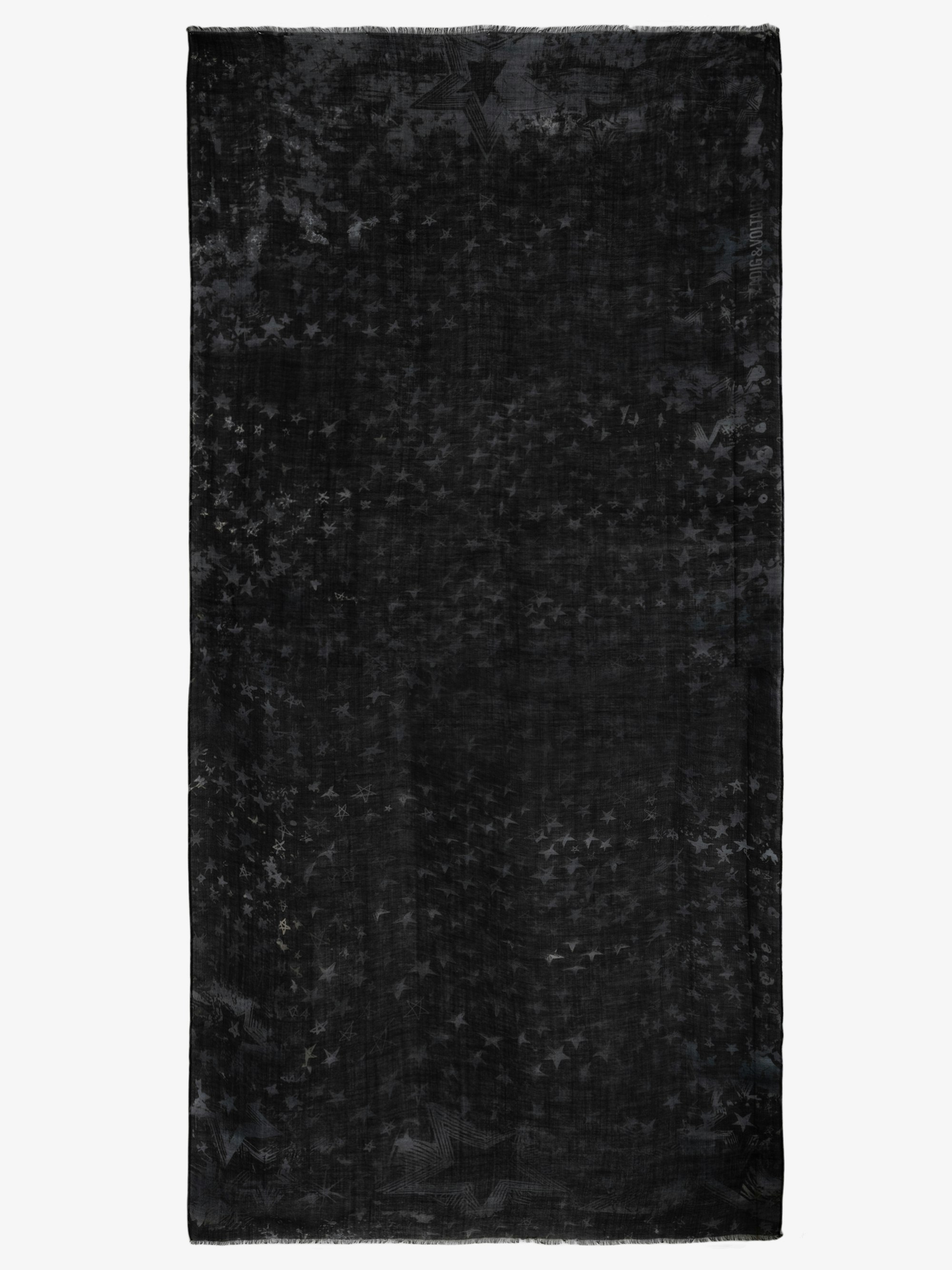 Judy Stars 100 Scarf - Wool scarf with star print and gradient pattern effect.