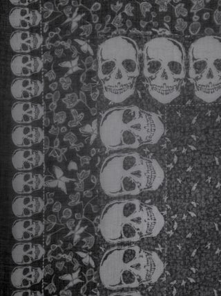 Schal Kerry Garden 135 - Schal aus Modal mit Totenkopf- und Blumendruck.