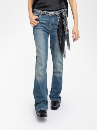 Schal Kerry Garden 135 - Schal aus Modal mit Totenkopf- und Blumendruck.