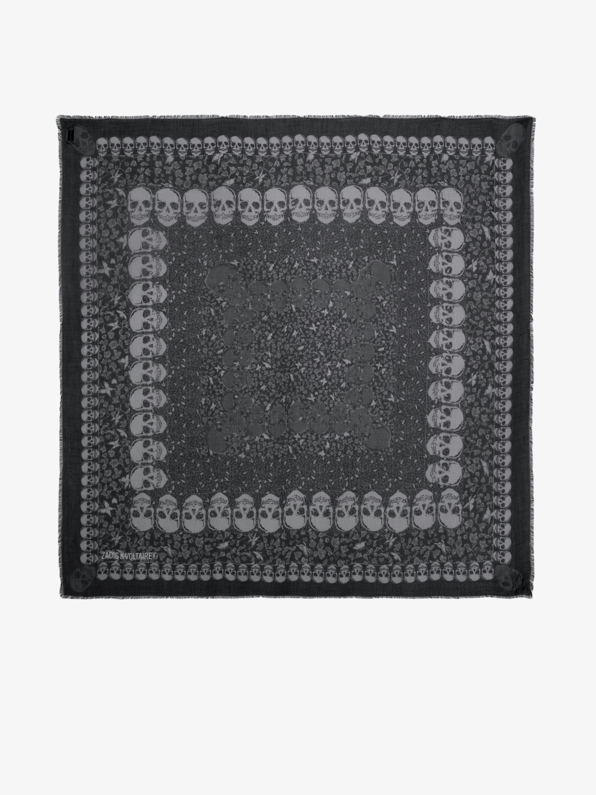 Kerry Garden 135 Scarf - Modal scarf with skull and flower print.