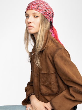 Schal Kerry Garden 135 - Schal aus Modal mit Totenkopf- und Blumendruck.