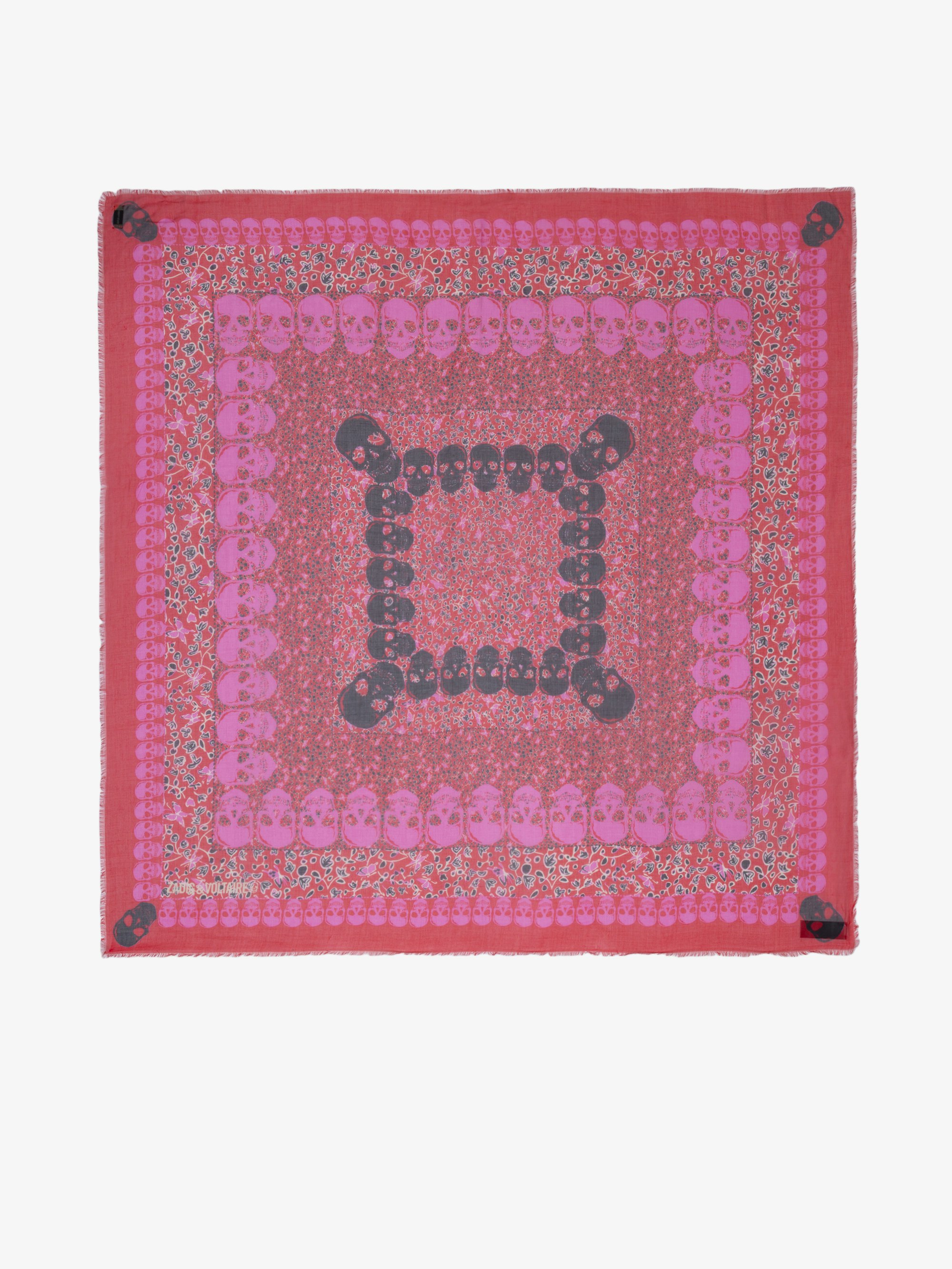 Kerry Garden 135 Scarf - Modal scarf with skull and flower print.