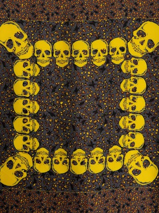 Debbie Garden 85 scarf - Square scarf in silk blend with skull and flower print.