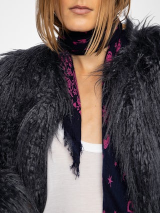 Schal Nuage Bandana 90 - Schal aus Feder-Kaschmir mit Bandana-Print.