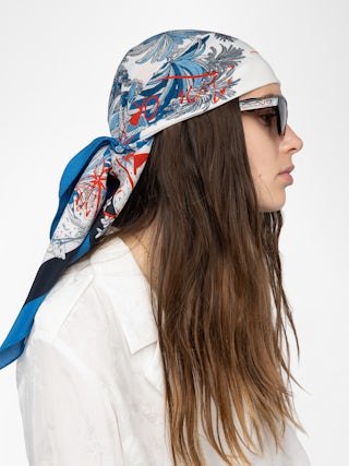 Schale Blondie Jungle 85 - Schale aus Seide mit Dschungelprint.