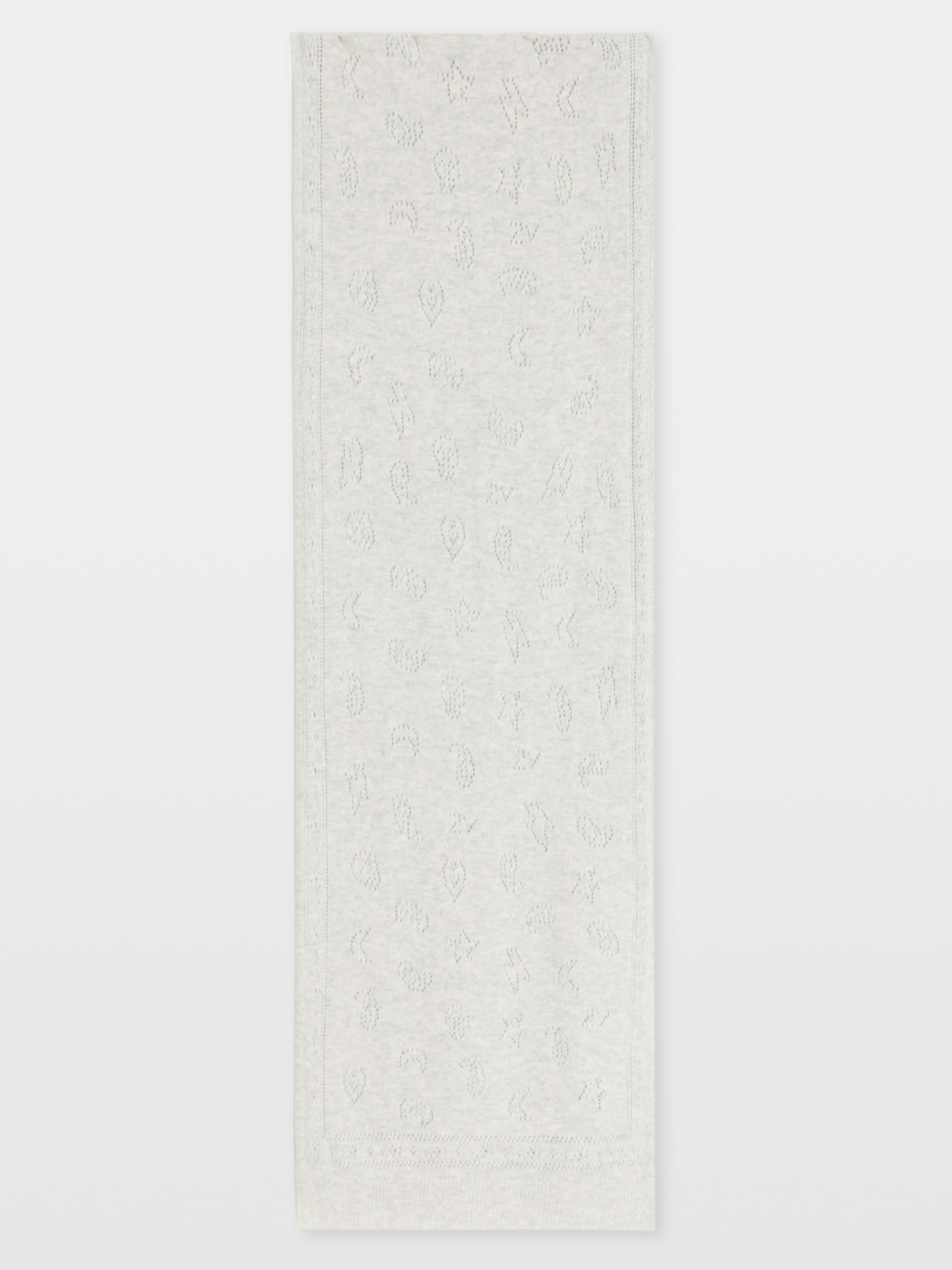 Demi Pointelle Scarf - Long scarf in wool and cashmere with pointelle details.