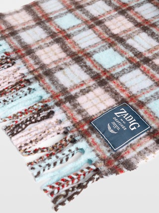 Scarf Joan Tartan - Oversized tartan scarf with fringes.