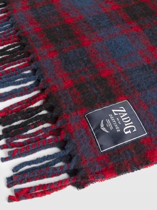Scarf Joan Tartan - Oversized tartan scarf with fringes.