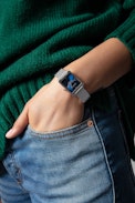 Timeline Blue Wing Watch - Women's Timeline steel watch in silver with blue dial