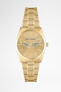 Zadig Gold Wings Watch - Women's steel watch in gold with wings