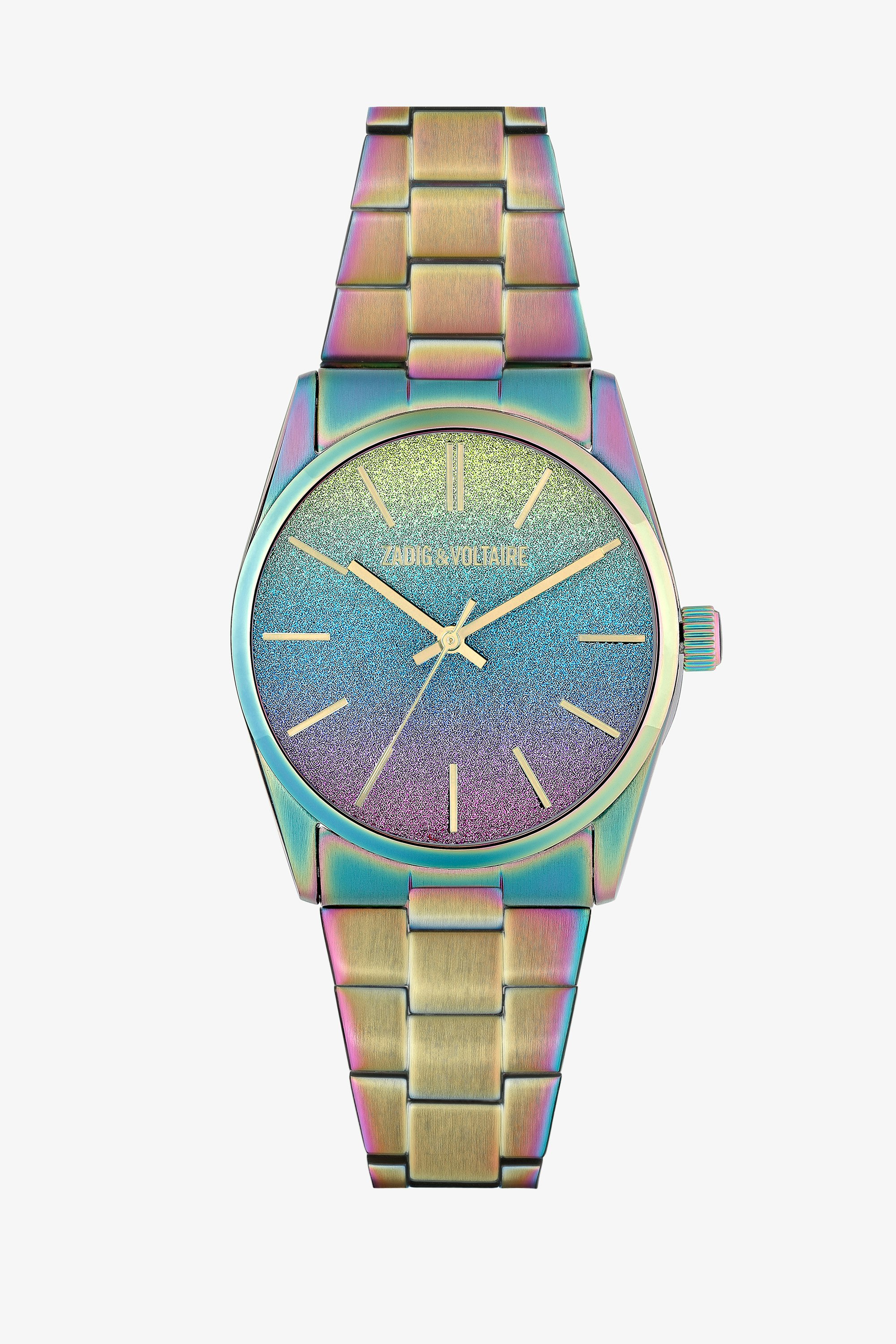 Mehrfarbige Uhr Fusion Mehrfarbige Damenuhr aus Edelstahl mit 36-mm-Zifferblatt und Batikmotiv