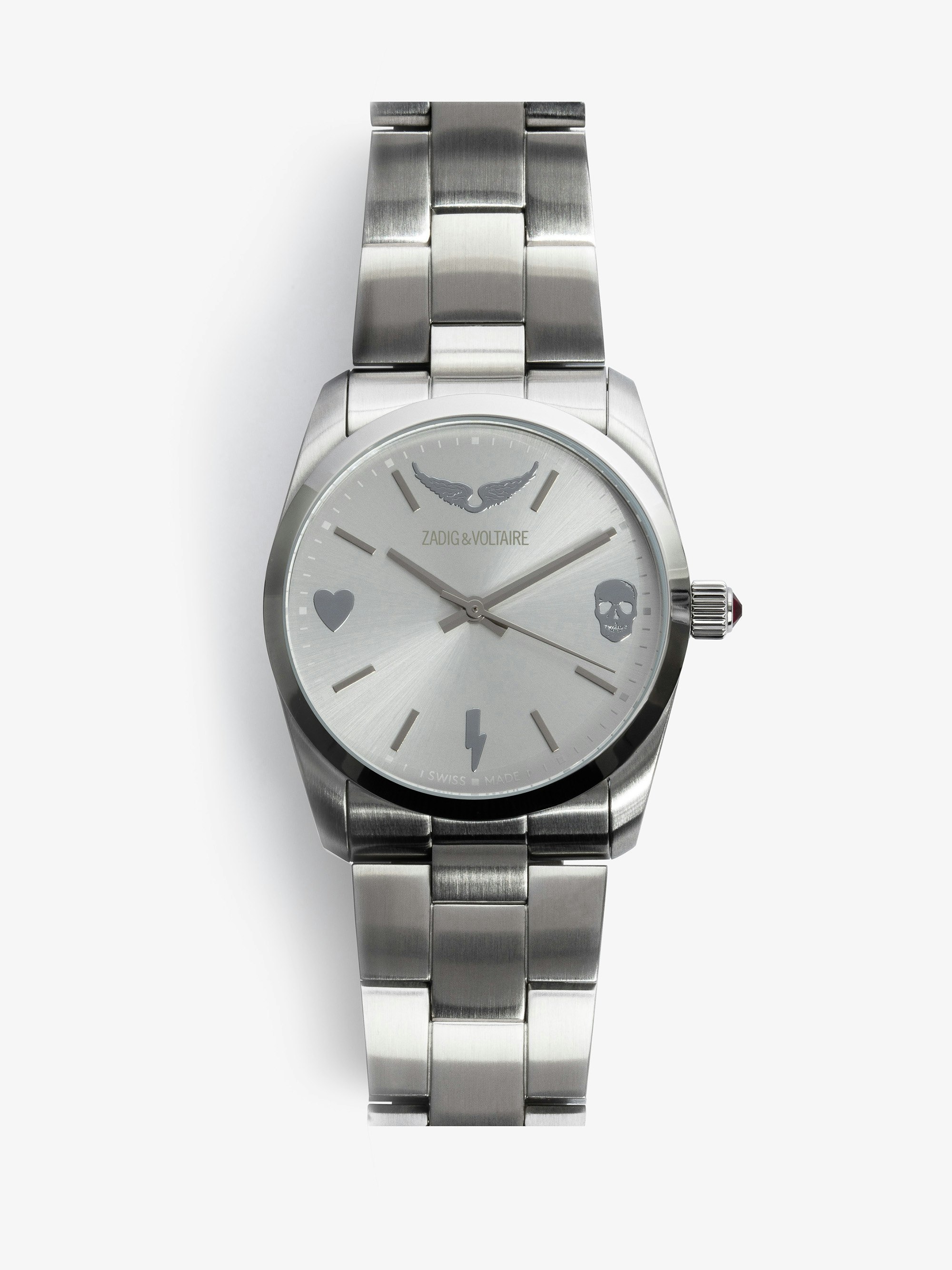 Uhr Time2Love - Damenuhr aus Edelstahl mit silberfarbenem Zifferblatt