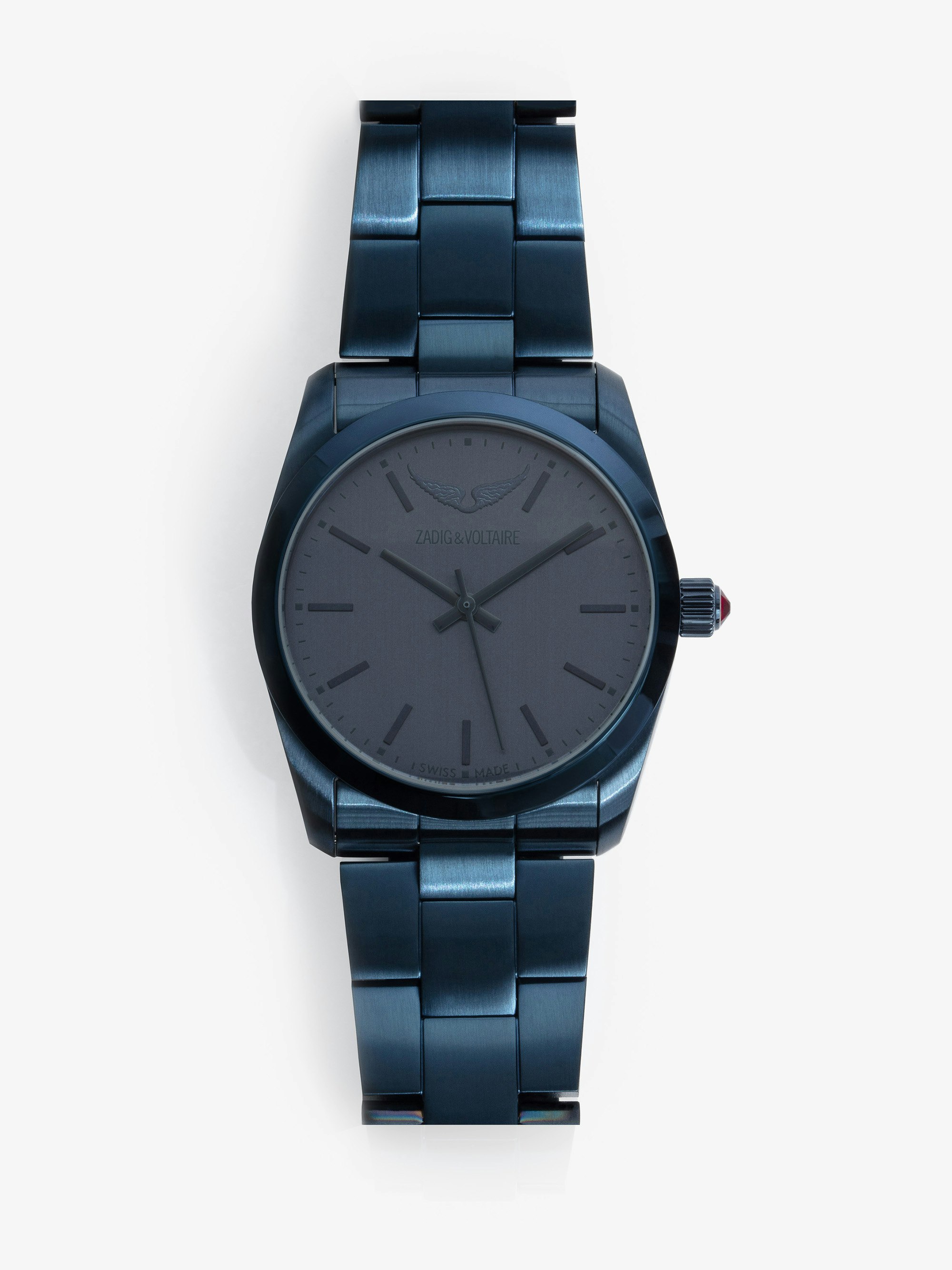 Montre Time2Love - Montre en acier inoxydable bleu.