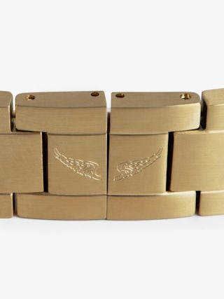 Time2Love Watch - Women's gold-tone stainless steel watch with multi-coloured rhinestone face