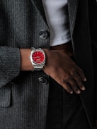 Time2Love Watch - Women's stainless steel watch with matte red face