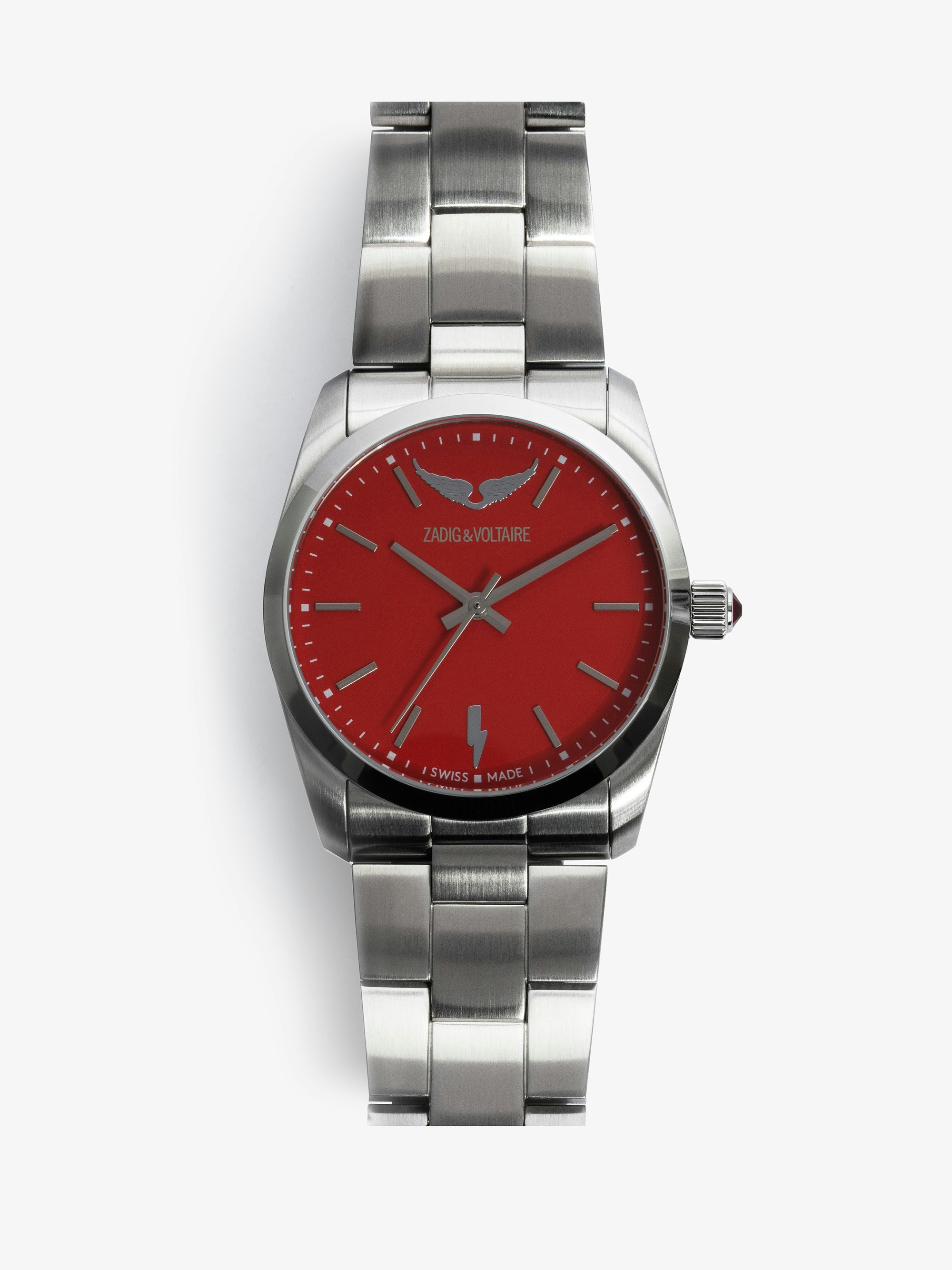 Orologio Time2Love - Orologio in acciaio inossidabile con quadrante opaco rosso - Donna