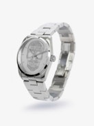 Reloj Zadig Skull - Reloj de acero inoxidable gris con esfera con patrón de calavera.