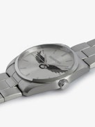 Zadig Wings Watch - Stainless steel watch with silver dial and wing motif.