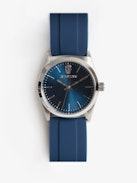 Reloj Zadig Rubber Color - Reloj de acero inoxidable gris con correa de silicona y esfera de corazón Voltaire.