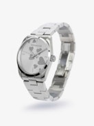 Zadig Strass Heart Watch - Silver toned stainless steel watch with silver diamante hearts on dial.