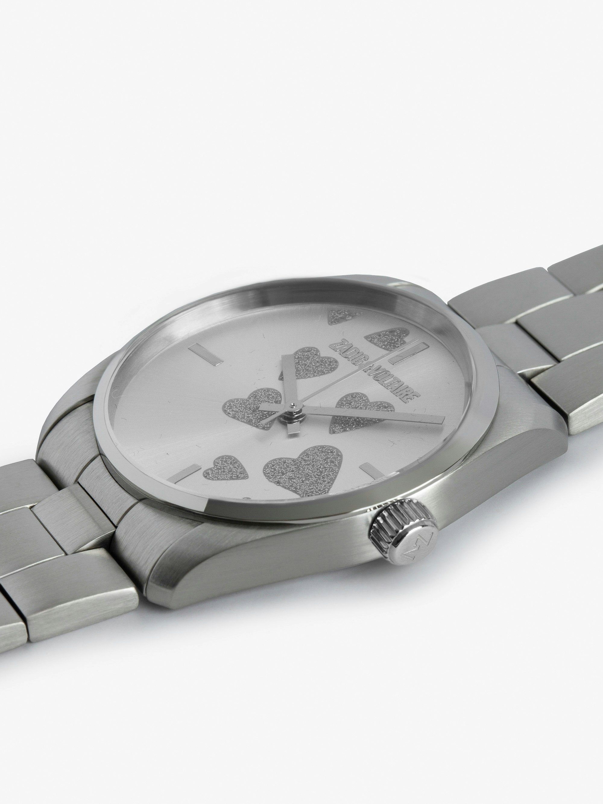 Zadig Strass Heart Silver Watch | Zadig&Voltaire
