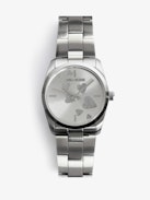 Zadig Strass Heart Watch - Silver toned stainless steel watch with silver diamante hearts on dial.