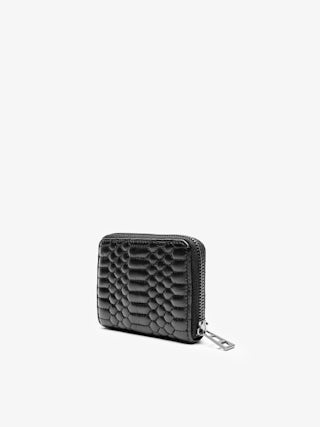 Mini Zv Matelasse Wallet - Women’s black quilted effect leather purse.