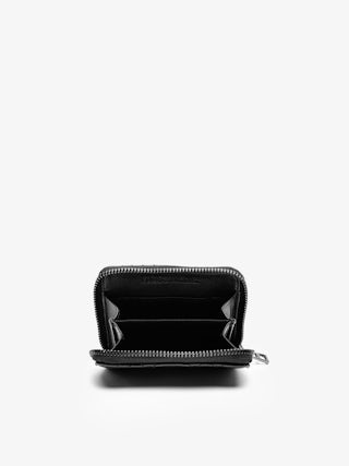 Mini Zv Matelasse Wallet - Women’s black quilted effect leather purse.