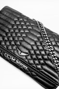 Rock Quilted Clutch - Rock iconic women’s quilted black leather clutch.