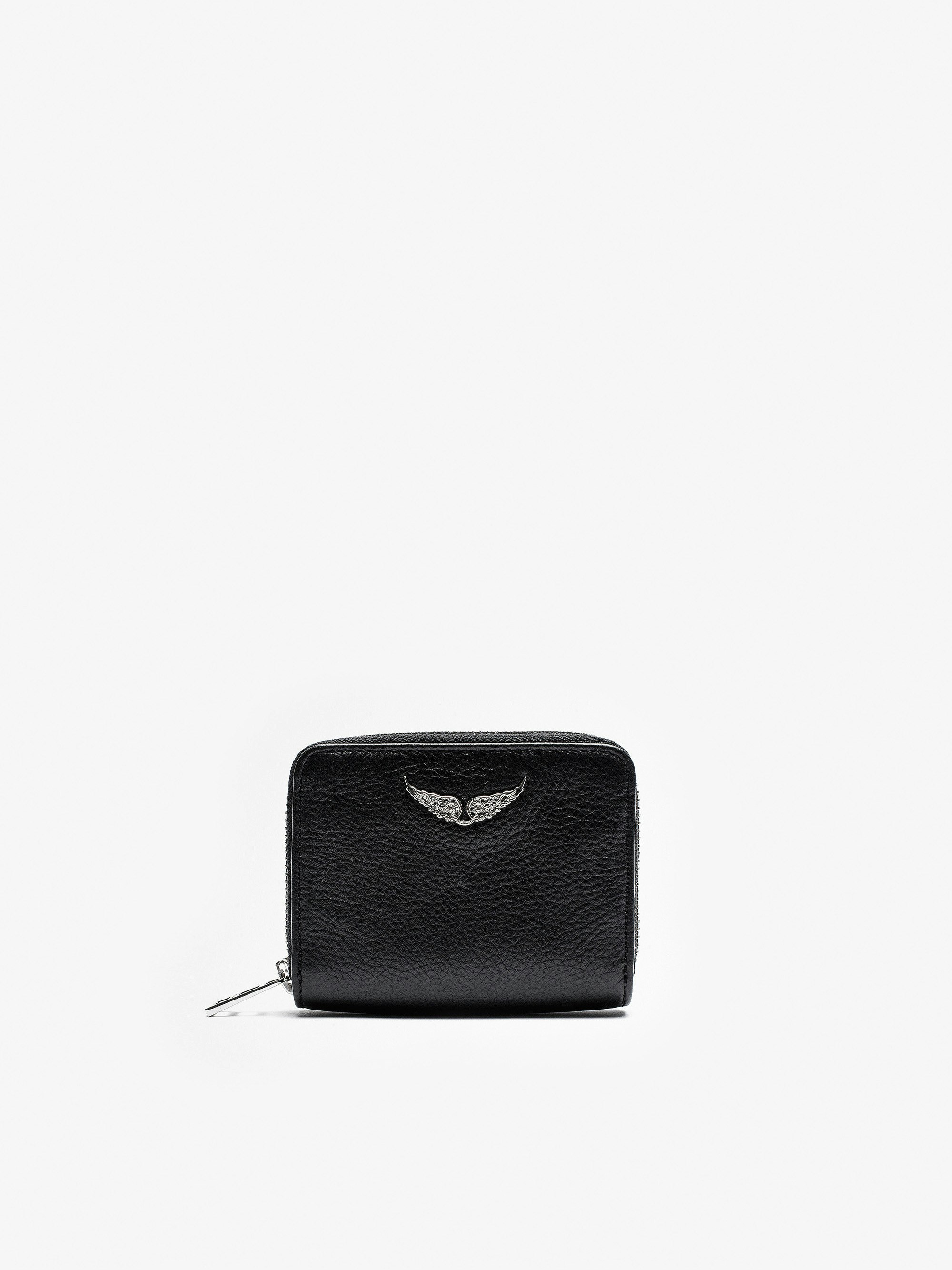 Mini ZV Wallet - Mini ZV women’s black leather purse.