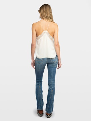 Top Lencero Christy 100% Seda - Top lencero de seda y encaje.