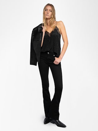 Caraco Christy Soie - Caraco en soie noir.