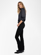 Tink Satin Blouse - Open-collar satin blouse with long sleeves and gathered details.