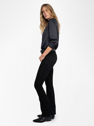 Tink Satin Blouse - Zadig&Voltaire women's black top.