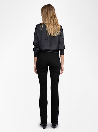 Tink Satin Blouse - Zadig&Voltaire women's black top.