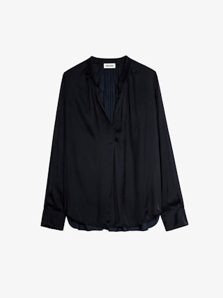 Tink Satin Blouse - Zadig&Voltaire women's black top.