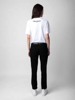 Ava Jeans - Women's black slim jeans.