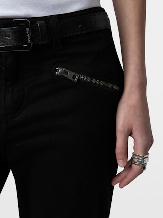 Jeans Ava - Jeans slim aderenti a vita bassa con tasche multiple.