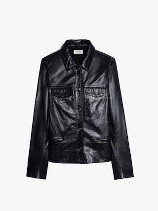 Liam Leather Jacket - Lambskin button-up jacket.