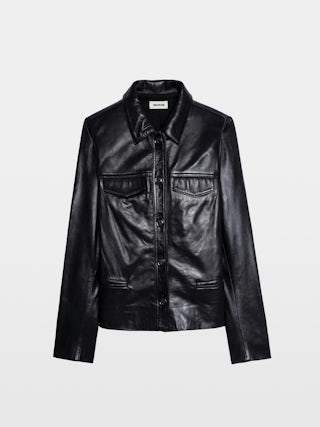 Liam Lambskin Jacket - Lambskin button-up jacket.
