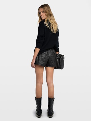 Short Pax de Cuero Arrugado - Short estilo bóxer de cuero arrugado.