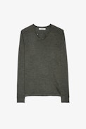 Pullover Monastir 100% Merinowolle - T-shirt aus Merinowolle mit Henley-Ausschnitt