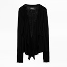 Daphnee Cachemire Cardigan - Women’s black cashmere cardigan.