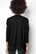 Daphnee Cachemire Cardigan - Women’s black cashmere cardigan.