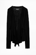 Daphnee Cachemire Cardigan - Women’s black cashmere cardigan.
