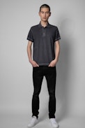 Trot Cold Dyed Polo shirt - Men's gray polo shirt.