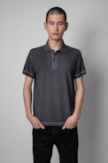 Trot Cold Dyed Polo shirt - Men's gray polo shirt.