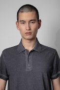 Trot Cold Dyed Polo shirt - Men's gray polo shirt.
